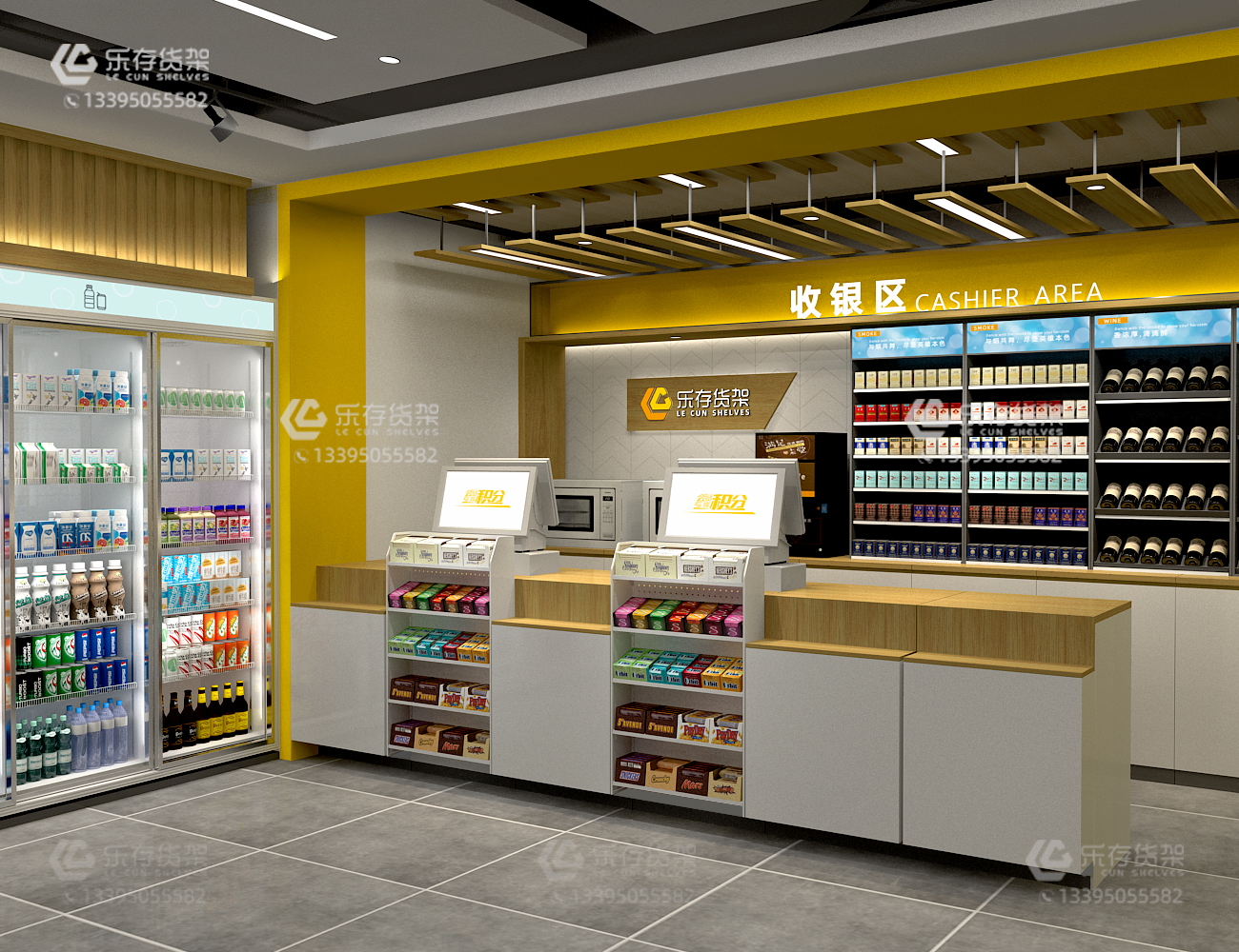 便利店貨架,四柱貨架,收銀臺(tái),便利店收銀臺(tái),便利店收銀臺(tái)